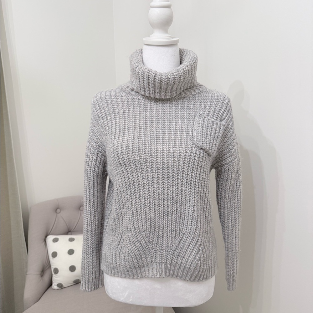 Zara Gray Turtleneck Knitwear Sweater